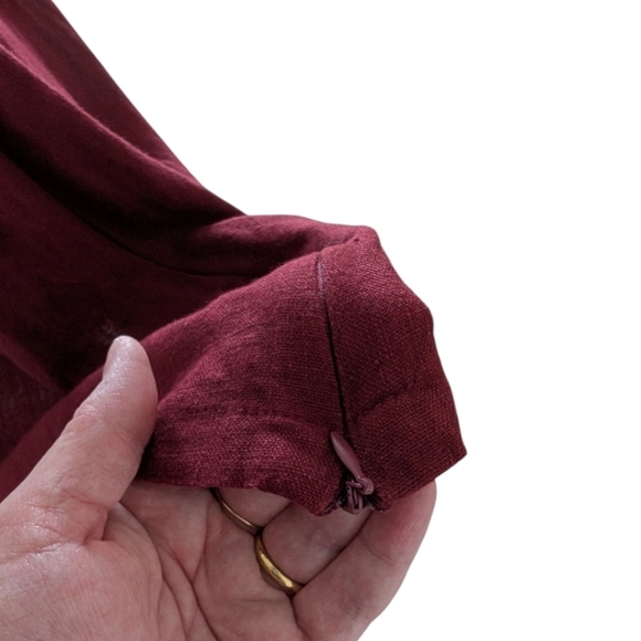 Kaliyana Zipper Top Brick Roma Rust Red Linen Blend Tunic Witchy Y2K Women S/M - Picture 9 of 13